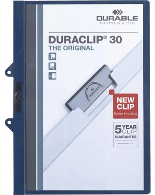 Produktbild von DURABLE Klemmmappe DURACLIP® EASY FILE 30 A4, 222907 dunkelblau