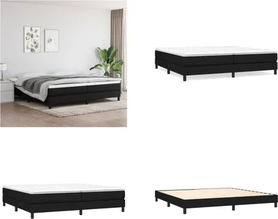 Zdjęcie produktu dla vidaXL Łóżko Boxspring z materacem czarne 200x200 cm tkanina - Łóżko Boxspring - Boxspringbetten - Bett - Schlafzimmermöbel