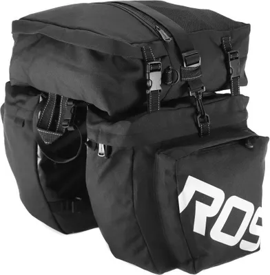 Zdjęcie produktu dla torba rowerowa 37 l, sakwa na bagażnik, sakwa rowerowa, wielofunkcyjna sakwa 3 w 1, odpowiednia do rowerów MTB, rowerów szosowych i rowerów, czarna