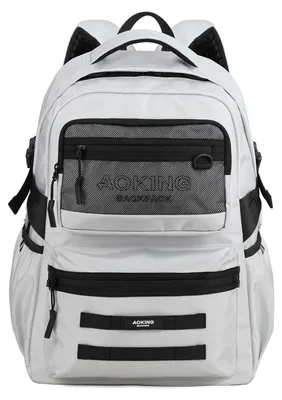 Produktbild von Aoking Unisex Rucksack aus Polyester mit Reißverschlussfächern und gepolsterten Tragegriffen, 34x19x47 cm