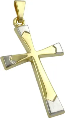 Produktbild von Anhänger Kreuz Kreuzanhänger aus 9Kt. 375 Gold bicolor Halsschmuck Uni