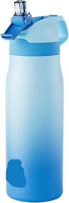 Imagen del producto de Botella de agua de acero inoxidable, aislada al vacío, con pajita, termo a prueba de fugas para deportes y gimnasio (710 ml, color 2)