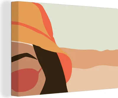 Produktbild von OneMillionCanvasses® - Leinwandbilder - 140x90 cm, Frau - Sonnenbrille - Strand - Pastell, Wandbilder Kunstdruck Wanddekoration