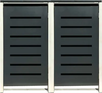 Produktbild von 2 Tailor Mülltonnenboxen Basic für 120 Liter Tonne /Stanzung 6 /Anthrazit / Grau