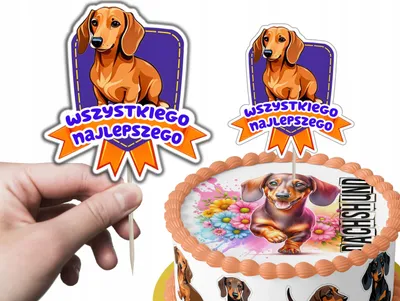 Produktbild von Tortenstecker Kuchendeko Geburtstag - Hund Rasse JAMNIK