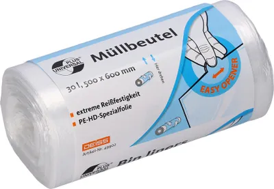 Produktbild von DEISS Universal Plus® Müllbeutel, 49902 - 30 Liter - Rolle / 30 Liter | Rolle (100 Stück)