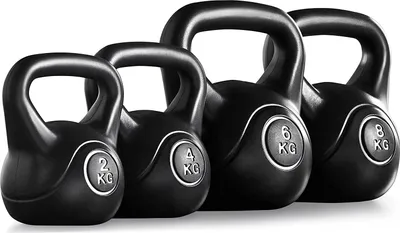 Produktbild von Yaheetech Kettlebell Kugelhantel Set Fitness Schwunghantel Kunststoff Gewichte Hantel für Krafttraining 2 bis 8 KG