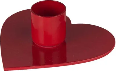 Produktbild von IB Laursen Kerzenhalter HERZ Rot für 1 Stabkerze Kerzenständer