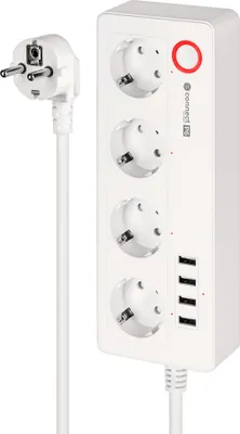 Zdjęcie produktu dla Listwa sieciowa przedłużacz 4 gniazda 4xUSB 2100 mA kabel 1.5 m Tuya