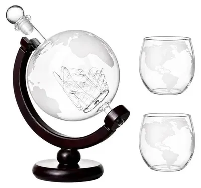 Immagine prodotto di Verk 07468 Caraffa Globus con bicchieri incisi
