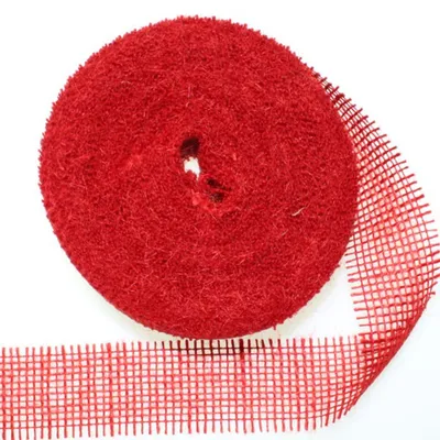 Produktbild von 20m Juteband 40mm Schleifenband Geschenkband Gitterband Jute Deko Schleife Band rot