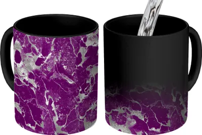 Produktbild von MuchoWow® Zauber Tasse Zaubertasse Magic Marmor - Glitter - Lila - Muster 350 ml Farbwechsel Becher Geschenk Geschenkidee - Magic-Tasse - Fototasse - Keramiktassen - Bilder - Tasse Kaffee - Getränkbec