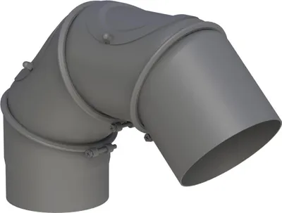Produktbild von Ø 130 mm Ofenrohr Multibogen - 2 Türen - gussgrau