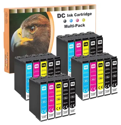 Obrázok produktu pre Kompatibilné atramentové kazety D&C 20x pre tlačiarne Epson 16, 16XL, Workforce WF-2760DWF, WF-2760, WF-2540, WF-2660, WF-2750, WF-2650, WF-2510, WF-2520, WF-2530, WF-2010, WF-2660DWF, WF-2700, WF-2010W, WF-2500WF, WF-2520NF, 2520