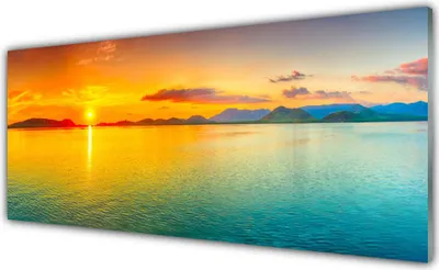 Produktbild von Acrylglasbilder 125x50 Wandbild Druck Meer Sonne Landschaft