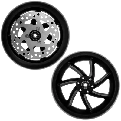 Produktbild von Cityroller 2 Stück 200x40mm (190x40mm) Kickscooter Rollen-Set mit Scheibenbremse