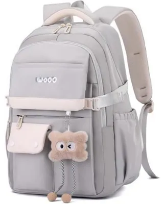 Immagine prodotto di Zaino per ragazze adolescenti, 15,6 pollici, con scomparto per laptop, colore grigio, capacità 30 litri, impermeabile