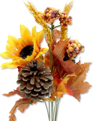 Produktbild von Kunstpflanze Strauch Blätterwedel Strauß Herbstmix 21 x 43cm