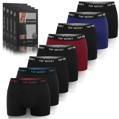 Zdjęcie produktu dla Bokserki Męskie Top Secret, Bawełniane, 8 Sztuk, Rozmiar M