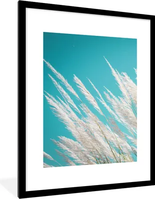 Produktbild von MuchoWow® Gerahmtes Poster Pampasgras - Pflanze 60x80 cm - Poster mit Schwarzem Bilderrahmen Wandposter Rahmen Foto Bilder - Wohnzimmer - Dekorationen - Prämie