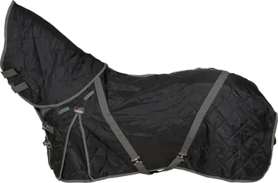 Produktbild von CATAGO Stalldecke mit Halsteil, 100g - schwarz/grau - 145 cm