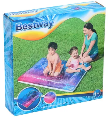 Productafbeelding van Bestway Waterspeelmat Galaxy Kleuren - Opblaasbare Watermat voor Baby en Kind - Sproeisysteem - Voor Binnen en Buiten Gebruik - Afmetingen 130 x 90 cm - Kleur Roze