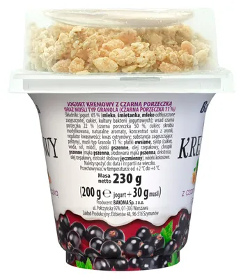 Obrázek produktu pro Krémový jogurt s banány, kousky čokolády a granolou 230 g
