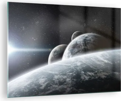 Produktbild von Bilder auf glas - Planeten Kosmos Sterne - 70x50cm - Glasbilder - Wandbilder - Kunstdruck - zum Aufhängen bereit - Wanddekoration aus Glas - Glas Bilder - Wandbild auf Glas - Einteilig - GAA70x50-2327