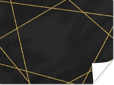 Produktbild von MuchoWow® Poster Geometrisches Muster aus goldenen Linien auf schwarzem Hintergrund 120x90 cm - Wandbild