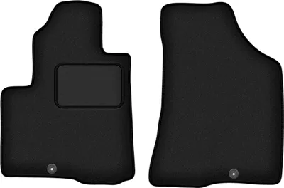 Image de Tapis de sol avant velours sur-mesure pour Hyundai SantaFe II (2006-2012, 7 personnes) noir, jeu 2 pièces, fixations - STANDRAD