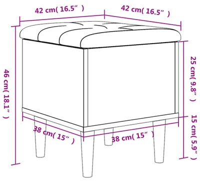 Productafbeelding van vidaXL Zitbank met opbergruimte, Sonoma-eikenhout, 42x42x46 cm, houtvezel