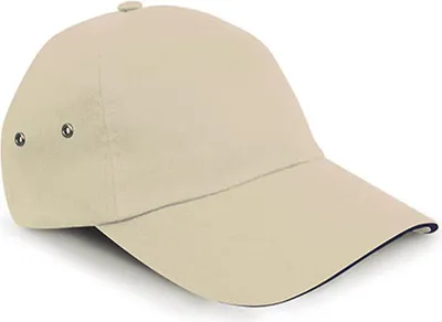 Immagine prodotto di Result Headwear RC072XP | Printers Plush Cotone 5 Panel Cap / Berretto / Cappello - Colore: Putty/Navy - Taglia: Unica