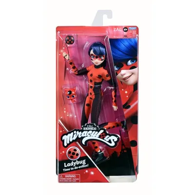 Immagine prodotto di MIRACULOUS - Bambola / figura grande Ladybug, Cat Noir e Kwami Tikki - 26 cm