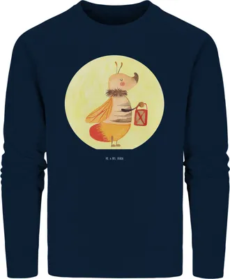 Produktbild von Mr. & Mrs. Panda Baumwoll Pullover Glühwürmchen Größe XL - French Navy - Geschenk, Sweatshirt, Pulli, Jahrestag, Lieblingsmensch, Nachhaltiger, Sweater, Heiratsantrag