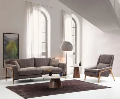 Zdjęcie produktu dla Trzyosobowa sofa 3-osobowa z tkaniny nowoczesna sofa do salonu szara