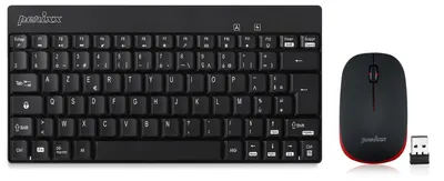 Productafbeelding van Draadloos Toetsenbord en Muis Set - 12 Multimedia Toetsen, Zwart, AZERTY
