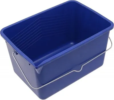 Produktbild von Quadratischer Kunststoff-Farbeimer 12 L mit integriertem Abstreifgitter