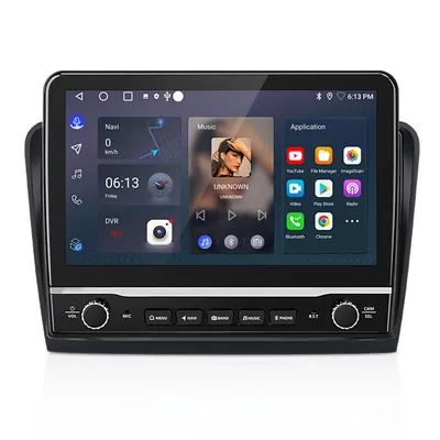 Image de Autoradio Android 15 de 10,1 pouces compatible Carplay, 2+64 Go de mémoire, pour Skoda Superb II (3T4, 3T5) de 2008 à 2013, avec GPS, navigation, Wi-Fi, Bluetooth, FM, RDS, DSP,au volant (SWC), USB, 2DIN et DAB+