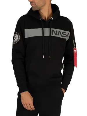 Produktbild von Alpha Industries Herren NASA-Pullover-Hoodie, Schwarz M