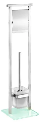 Produktbild von WENKO Stand WC-Garnitur Debar aus rostfreiem Edelstahl 18 x 73 x 18 cm