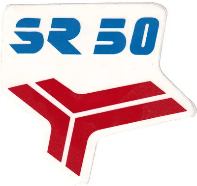 Produktbild von Simson Klebefolie f. Beinblech, Knieschutzblech - rot / blau - Aufdruck: SR50