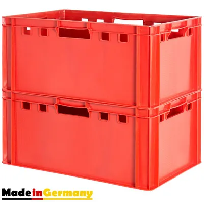 Produktbild von Fleischkiste E3 Fleischkiste Rot Fleischerkiste Fleischkisten Kiste Fleischkiste Eurobox Lebensmittelecht 60 x 40 Metzgerkiste Auswahl Kingpower, Anzahl:2