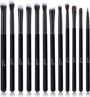 Produktbild von 12-teiliges Lidschattenpinsel-Set, synthetische Fasern, für Augen-Make-up