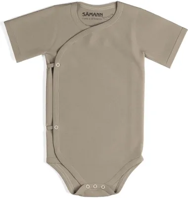 Produktbild von Baby Wickelbody aus 100% Baumwolle kurzarm nicht gerippt 9-12 M Simply Taupe