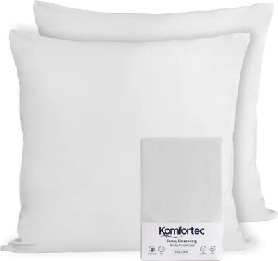 Produktbild von Komfortec Kissenbezüge, 2er Set, 100% Baumwolle, 40 x 40 cm, Weiß