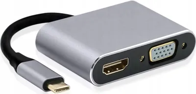 Produktbild von rozbočovač 2 v 1 Type-C na adaptér 4K HDMI / VGA pro notebook MacBook/Windows