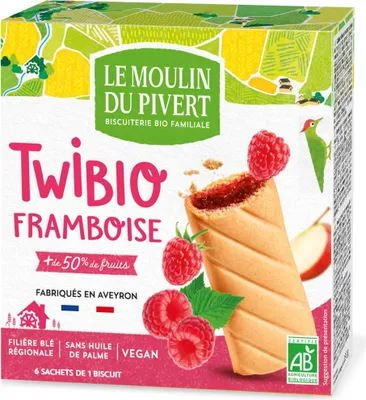 Image de Twibio Biscuits - Fourrés à la framboise 150g