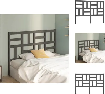 Immagine prodotto di vidaXL Testiera grigia 126x4x104 cm in legno di pino massiccio - Testate e piedi