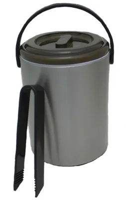 Produktbild von Eiseimer 1,6 Liter Edelstahl matt mit Abtropfgitter und Eiszange