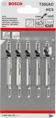 Produktbild von Stichsägeblatt T 101 AO Clean for Wood, 5er-Pack